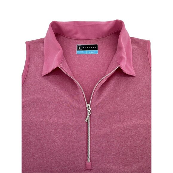 Women's Golf/Tennis Top Pink, Small, PGA Tour Casual Summer Top, V neck collared - Picture 2 of 5